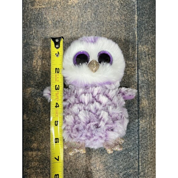 Ty Beanie Boos 6”  Moonlight Purple Owl, Glitter, Plush Stuffed Animal! - Picture 2 of 5